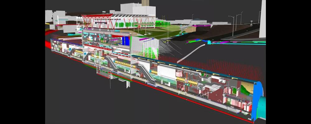 I Brisbane, Australiens snabbast växande stad, har man tagit ett stort teknologiskt kliv framåt genom att använda en avancerad digital tvilling för att bygga stadens första tunnelbana – Cross River Rail. Illustration-Källa: Railway News