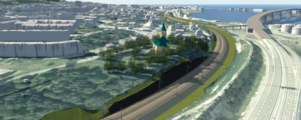 Dubbelspåret mellan Dingersjön och Sundsvall. Bild: Trafikverket