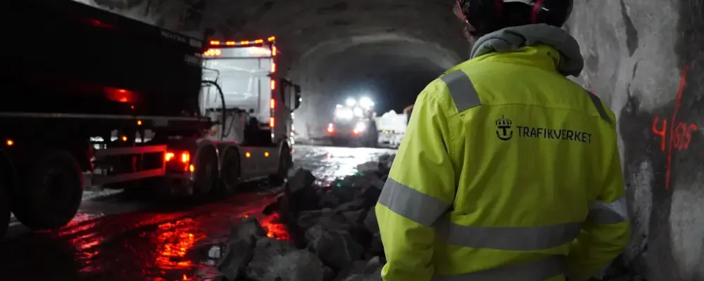 Bygget i Ersmarkstunneln. Foto: trafikverket