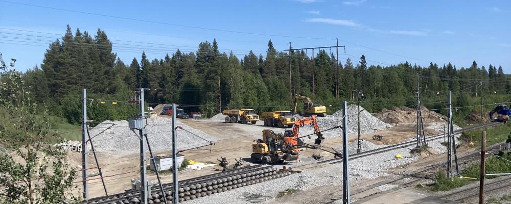 Bild från Gammelstads bangårdsförlängning inom Luleå kommun genomfört 2023-2024
 Foto: Infranord
