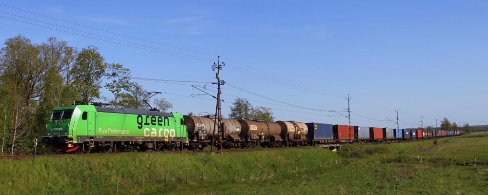 Green Cargos godståg passerar genom Skåne. Pressbild: Green Cargo