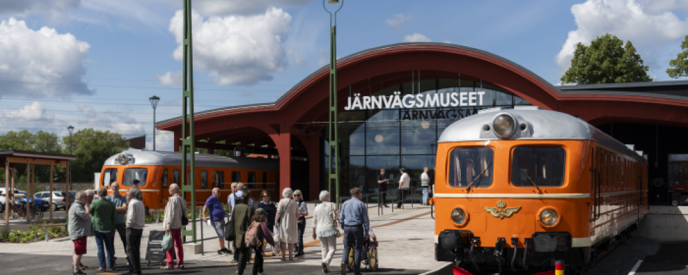 Järnvägsmuseets entré vid Rälsgatan 1 i Gävle. Fotograf/Källa: Daniel Bernstål