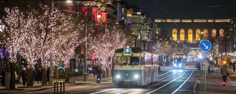 Linje 3 på Avenyn. Foto: Göteborgs Spårvägar