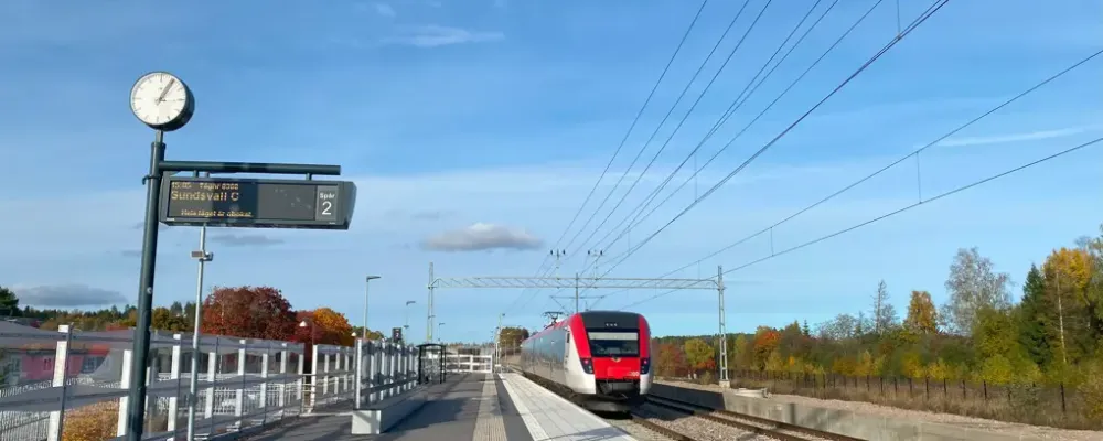 Järnvägstrafik i Sundsvall. Foto: Trafikverket