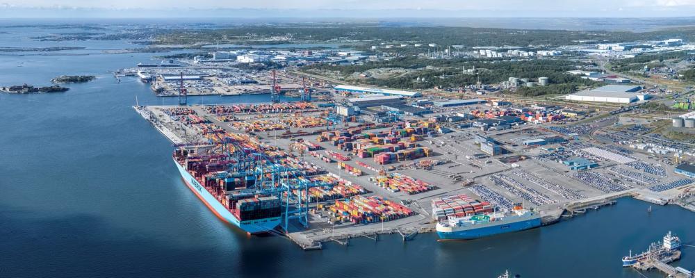 2025 blev ett nytt rekordår för Göteborgs Hamn med 934 000 hanterade containrar. Bild: Göteborgs Hamn.