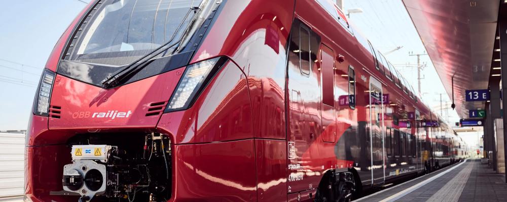 Stadlers nya dobbeldäckare presenterades nyligen i Wien. Foto: Stadler Rail