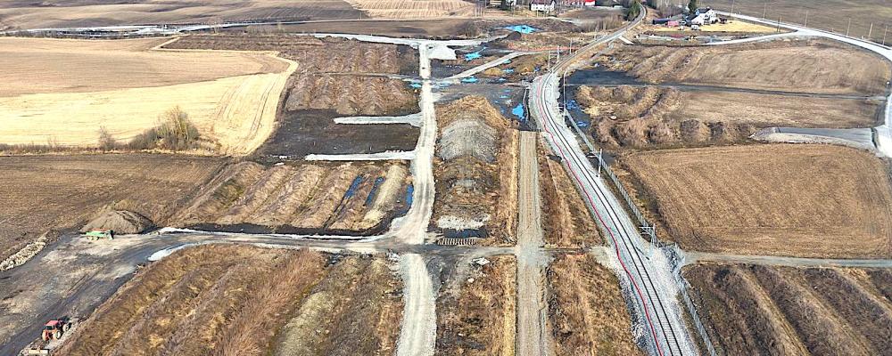 Utbyggnad av dubbelspår är en central åtgärd för att öka kapaciteten och minska förseningar i järnvägstrafiken i Norge. Foto: BaneNOR.