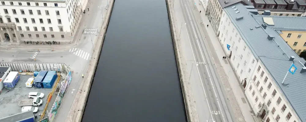 Stora Hamnkanalen där arbetet kommer att ske. Foto: Trafikverket