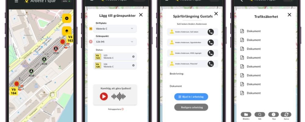 Appen används för att identifiera gränspunkter mellan entreprenaders arbetsområden. Bild: