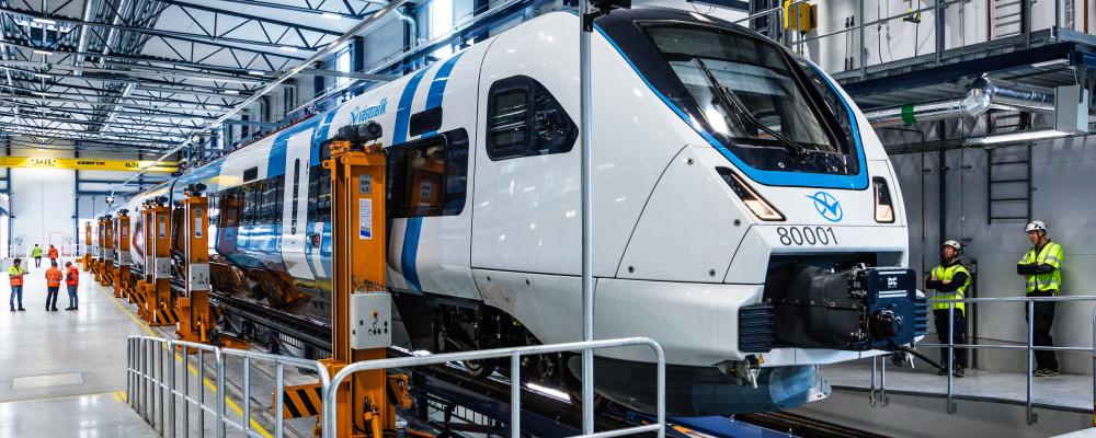 X80-tåg i nya Sävenäs depå. Foto: Eddie Löthman