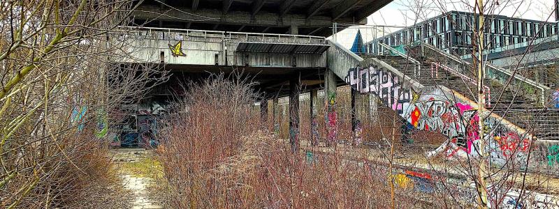 Spökstationen Münchens Olympiastation förvandlas till ungdomscentrum. Foto: Wikipedia Common, kredit: Robot 8A