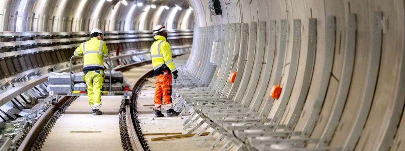 Arbete på Köpenhamns metrolinje M4. Så kan också tunnlarna för en blivande tunnelbana i Malmö komma att se ut. 
FOTO: Bax Lindhardt/Metroselskabet