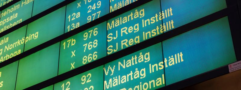 Johan Jeppsson/TT: Mälartåg har länge haft problem med inställda avgångar. Arkivbild.