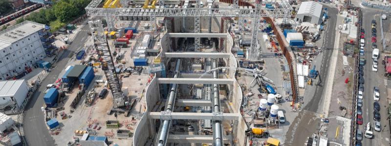 Tunnelarbetet fortskrider vid HS2. Foto: HS2