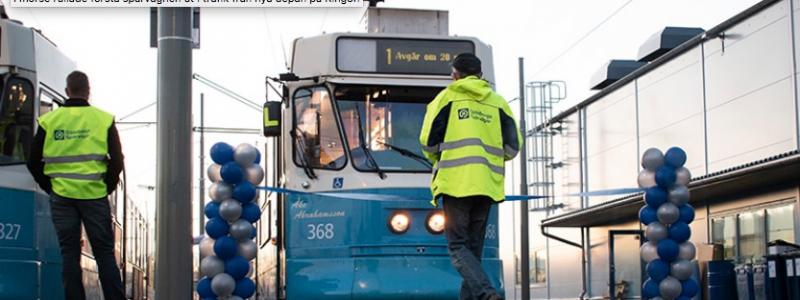 Spårvangsdepån på Ringöndrygt har plats för drygt70 spårvagnar. Foto: Göteborgs Spårvägar