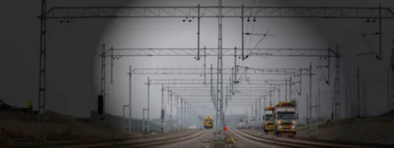 Trafikverket genomför arbeten på Fyrspåret mellan Malmö och Lund nattetid. Foto: Trafikverket