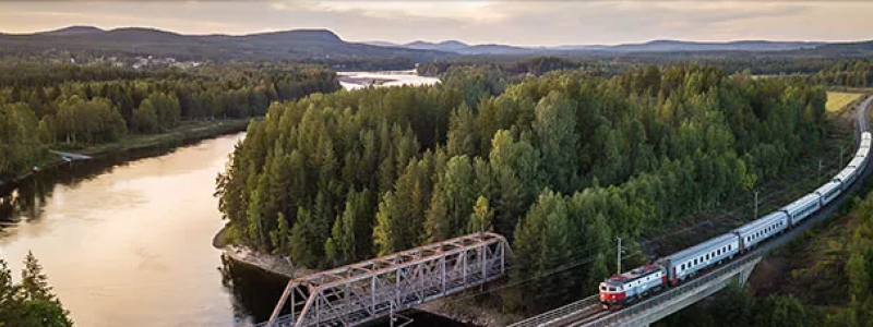 Med Norrbotniabanan förbättras kapaciteten avsevärt då den nya järnvägen går i en rakare sträckning mellan Norrlands största städer. Foto: Trafikverket