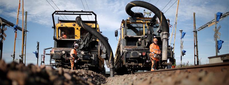 Spårvård i Alingsås. Foto: Railcare Kredit: David Persson, Railcare