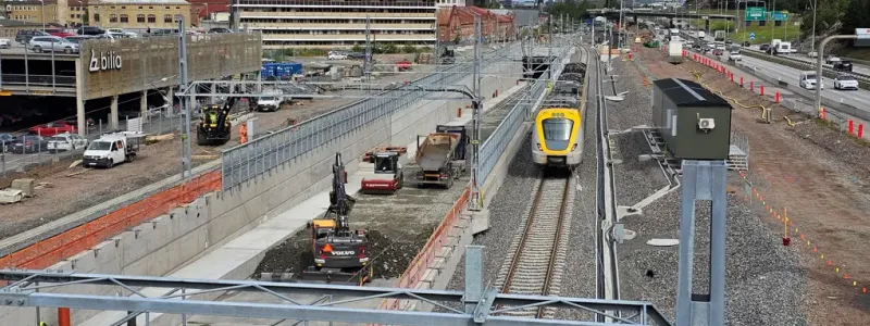 Spåren omlagda för Västlänkens anslutning. Foto: Håkan Holgén, Trafikverket.