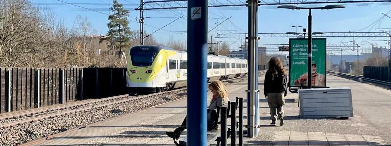 Ett av Arlanda express norrgående  tåg. Foto: Stina Wickenberg