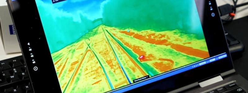 Värmekamera monterad i fronten på ett brittiskt pendeltåg i försöket. Totalt 32 tåg utrustas. Foto: © South Eastern Railway