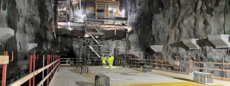 Hammarby kanal: arbete med form och armering av högväggar och bjälklag. Bild: Region Stockholm.