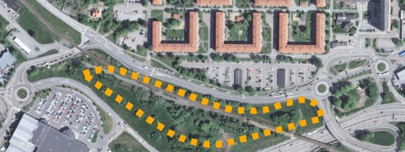 På Bohusbanan bygger Trafikverket dubbelspår vid Brunnsbo för att minska störningskänsligheten. Foto: Trafikverket