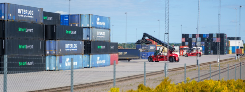 Dryport Skaraborg på Marjarp är en del av Göteborgs hamn. Foto: Falkörpings kommun