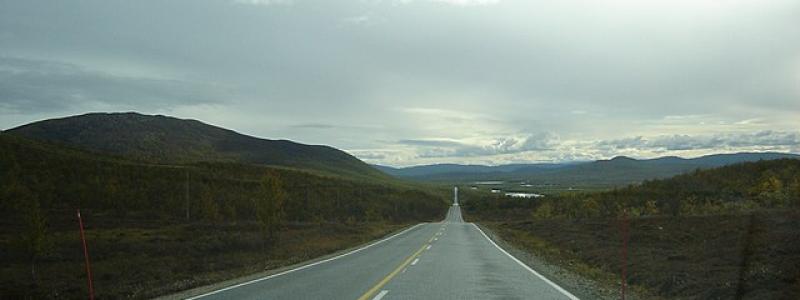 Riksväg 21 i finska Lappland. Foto: Wikimedia Commons