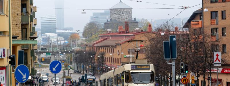 En M31-spårvagn, samma modell som var inblandad i olyckan vid Wavrinskys plats den 18 mars 2025. Foto: Göteborgs spårvägar