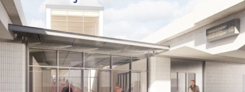 Den nya entrén i den södra delen av Häggviks pendeltågstation. Bild: Trafikverket