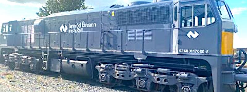 Irish Rail lokomotiv, som kommer att konverteras så att det kan köras på vätgas. Foto: DIGAS