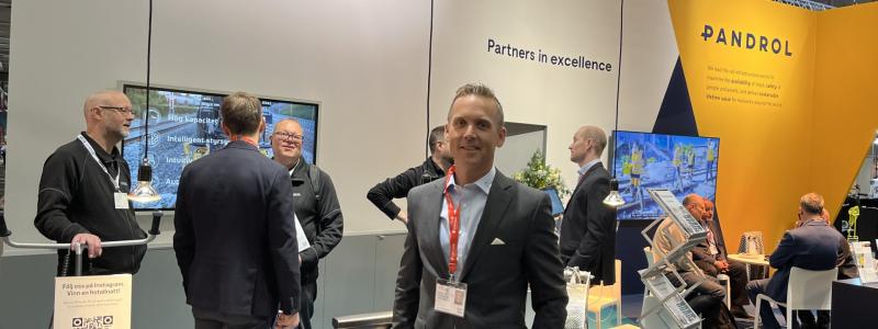 Jacob Landström, VD för Rosenqvist Rail, en av dem som representerade företaget på järnvägsmässan Train & Rail.