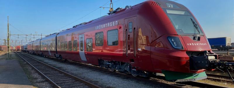 Nya Krösatåget har anlänt till Nässjö Foto:  Jönköpings Länstrafik