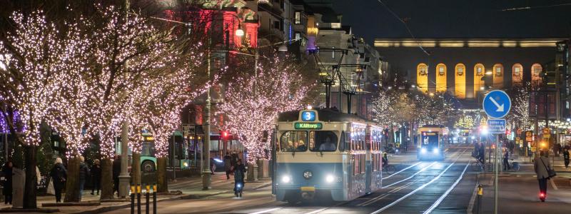 Linje 3 på Avenyn. Foto: Göteborgs Spårvägar