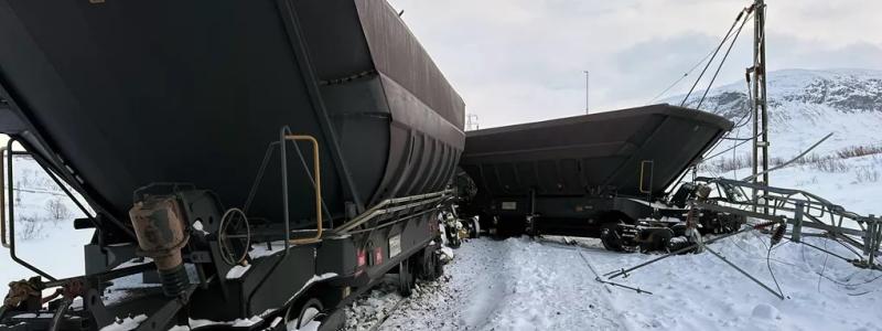 Urspårning på Malmbanan. Bild: Trafikverket