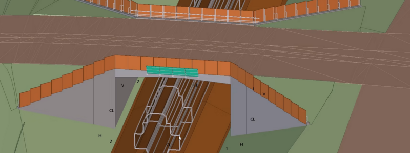 3D-modell av vägbro och faunapassage. Bild: Tyréns