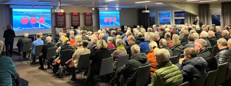 Salen var i stort sett fullsatt vid det första presentationstillfället. Foto: Trafikverket