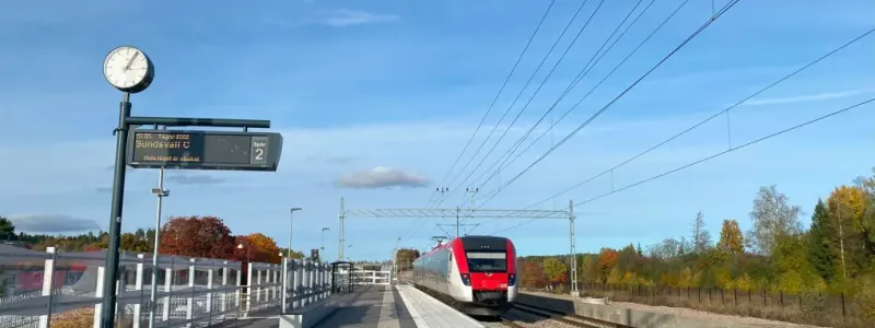 Järnvägstrafik i Sundsvall. Foto: Trafikverket
