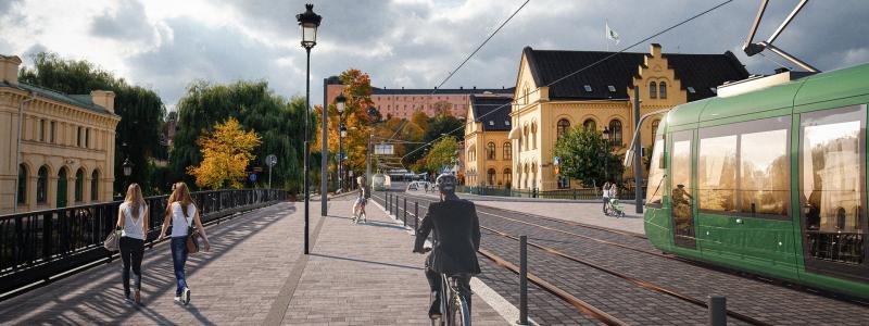 Hammarbygatan 13 nu Bohusgatan 47 i Uppsala. Visionsbild. Illustration: White arkitekter