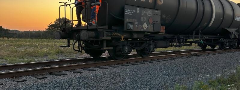 Nytt spår för flytande bulk i Energihamnen. Foto: CMP