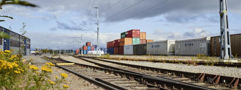 Järnvägsräls Piteå Hamn. Foto: Piteå kommun