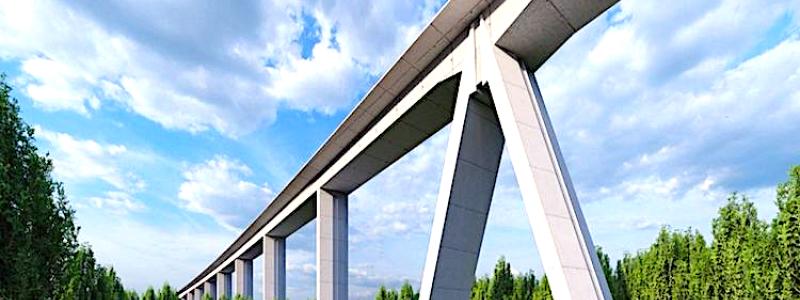 Rail Baltica började nyligen att bygga den längsta järnvägsbron i Baltikum. Frågan är huruvida den blir färdig enligt planerna. Bild: Rail Baltica