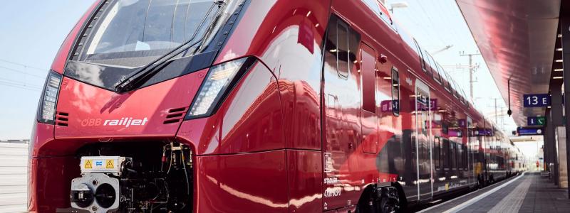 Stadlers nya dobbeldäckare presenterades nyligen i Wien. Foto: Stadler Rail