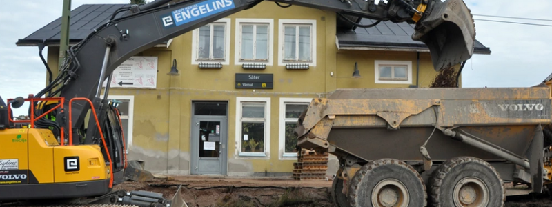 Stationsområdet i Säter återöppnar för tågtrafik. Foto: Trafikverket