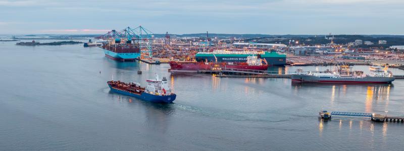 Det containeriserade exportgodset minskade minimalt och det volymerna på importsidan ökade stort under året. Foto: Göteborgs Hamn