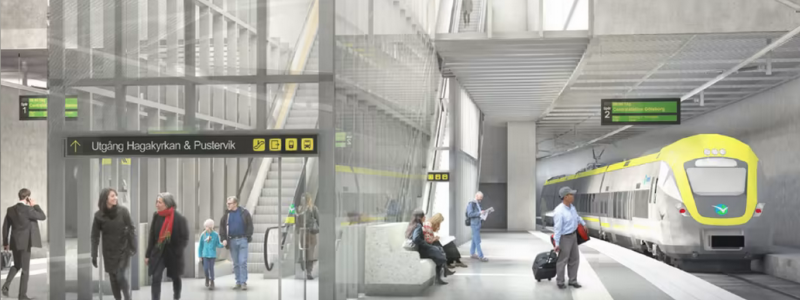 Västlänken Station Haga. Bild: Abako Arkitektkontor