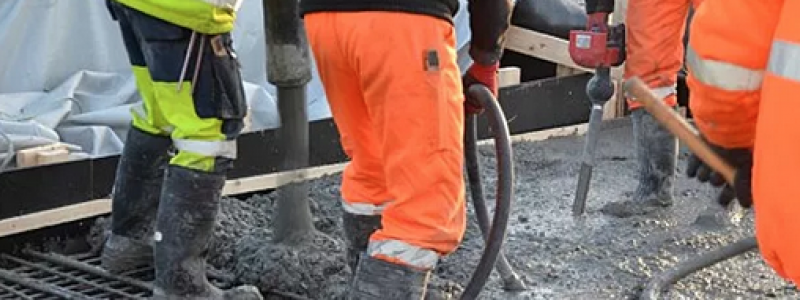 Det går åt cirka 150 000 kubikmeter betong på sträckan mellan Umeå och Skellefteå. Foto: Trafikverket