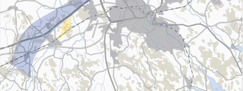Ostlänken förläggs norr om staden och Södra stambanan ligger kvar i befintligt läge inne i centrala Linköping. Karta: Trafikverket