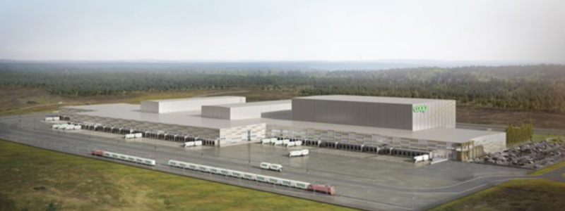 Coop bygger två egna tågspår på en kilometer där deras 600 meter långa tåg med varor kan lasta och lossa. Bild: Eskilstuna Logistikpark